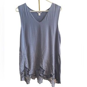 kaktus light blue batik lace hem 100% cotton mini sun dress